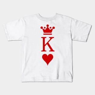 Classy Valentine's Day King Of Hearts Classic Playing Card Style Kids T-Shirt